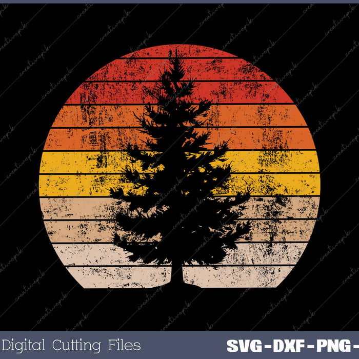 Minimalist Pine Tree Retro Vintage Christmas