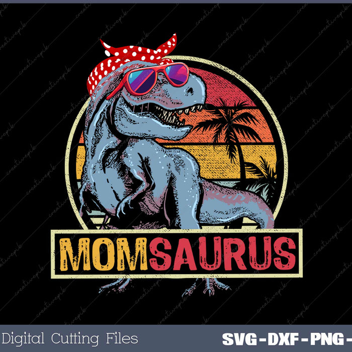 Momsaurus T Rex Dinosaur Mom Saurus Family Matching SVG Cut files