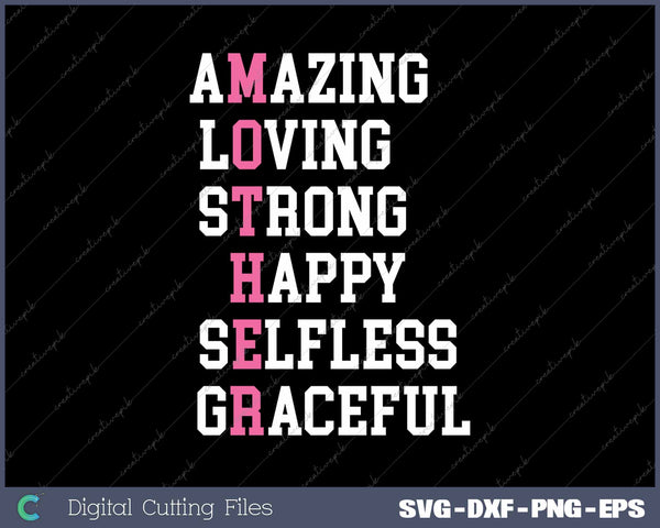 Mother Definition Amazing Loving Strong SVG PNG Cutting Printable Files