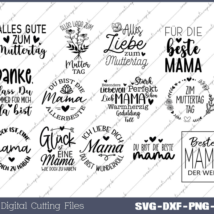 Mother's Day Bundle, Mother's day Bundle 13 Designs SVG PNG Cutting Files