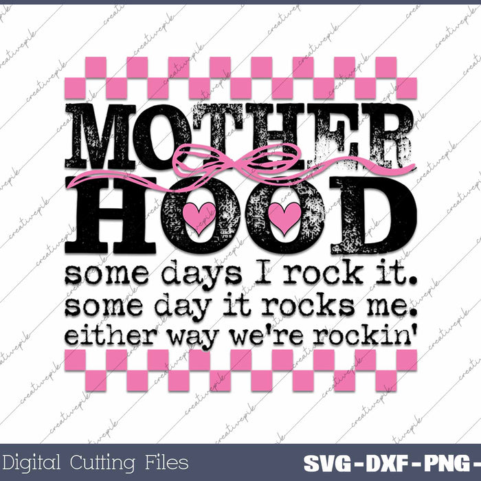 Motherhood Coquette Bow Checker SVG PNG Cutting Printable Files