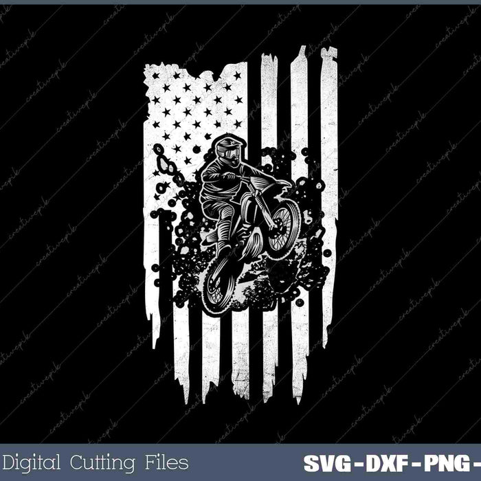 Motocross Dirt Bike American Flag