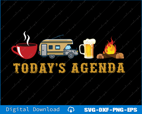 Motorhome RV Camper Lover Agenda SVG PNG Cutting Printable Files