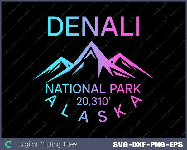 Mount Denali Alaska Mountaineer Climbing National Park SVG PNG Cutting Printable Files