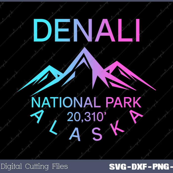 Mount Denali Alaska Mountaineer Climbing National Park SVG PNG Cutting Printable Files