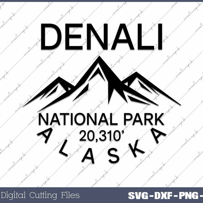 Mount Denali Alaska Mountaineering National Park SVG PNG Cutting Printable Files