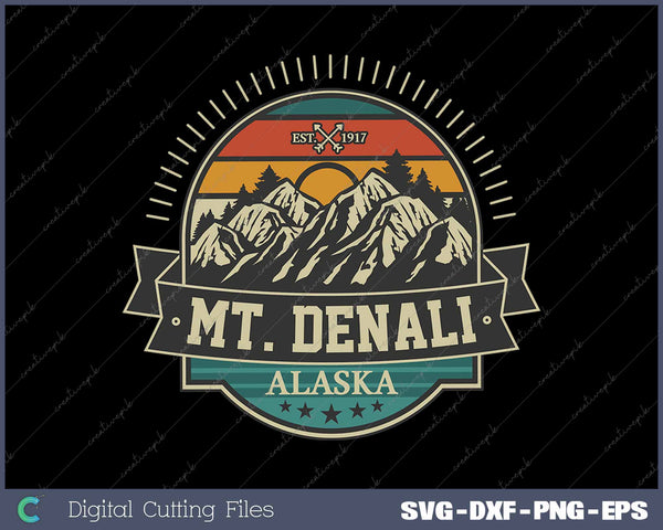 Mount Denali Alaska Souvenir SVG PNG Cutting Printable Files