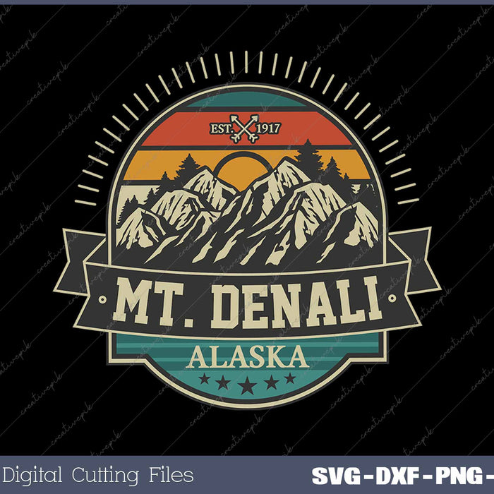 Mount Denali Alaska Souvenir SVG PNG Cutting Printable Files