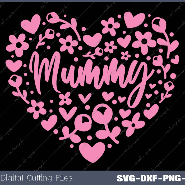 Mummy Floral Heart Happy Mother's Day