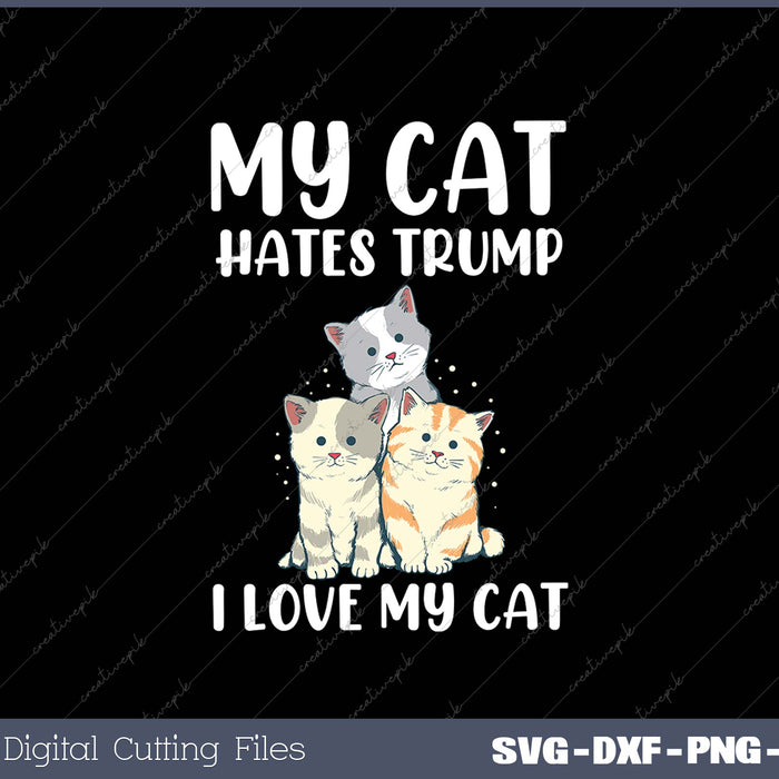 My Cat Hates Trump Funny Impeach Anti Trump 2025 SVG PNG Cutting Printable Files