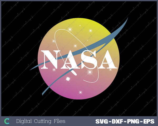 NASA Pastel Rainbow Classic Logo SVG PNG Cutting Printable Files