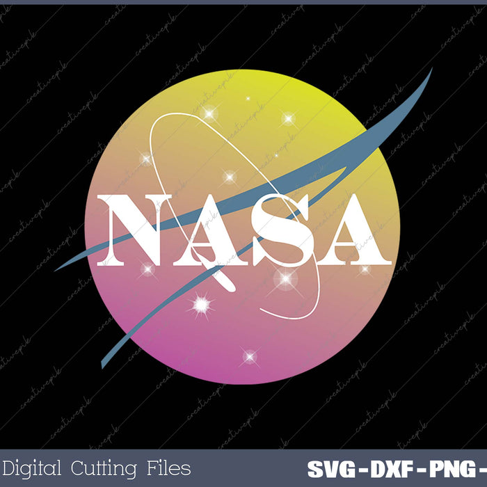 NASA Pastel Rainbow Classic Logo SVG PNG Cutting Printable Files