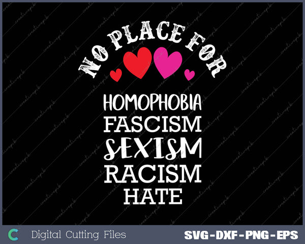 Anti-violence message with hearts and text on a black background