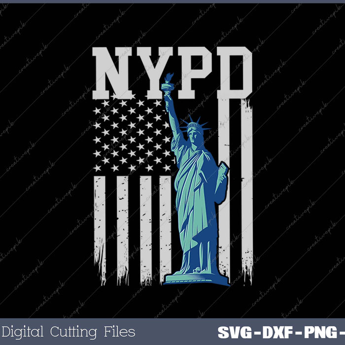 NYPD New York Police Department Statue Of Liberty Distressed SVG PNG Cutting Printable Files