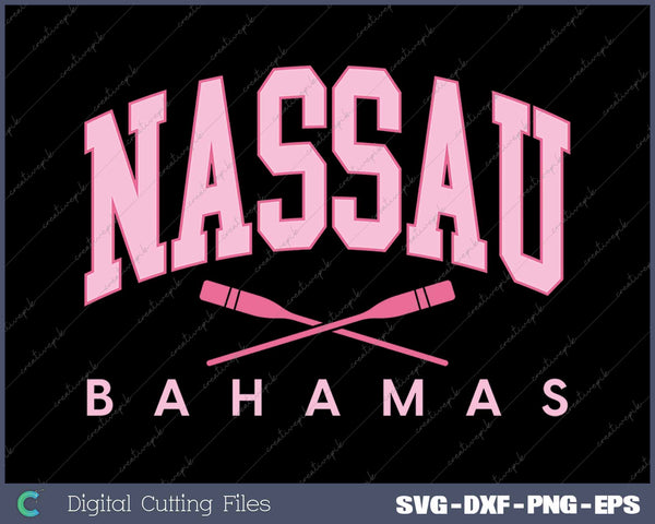 Nassau Bahamas Preppy Retro Throwback Pink Souvenir SVG PNG Cutting Printable Files