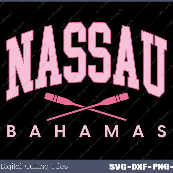 Nassau Bahamas Preppy Retro Throwback Pink Souvenir SVG PNG Cutting Printable Files