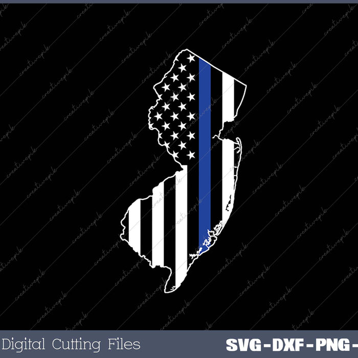 New Jersey Thin Blue Line NJ State Police SVG PNG Cutting Printable Files