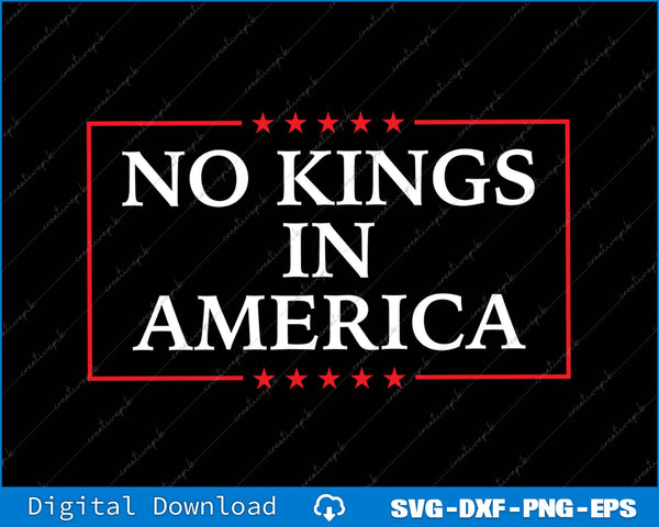 No Kings In America Flag Protest Save Democracy SVG PNG Printable File
