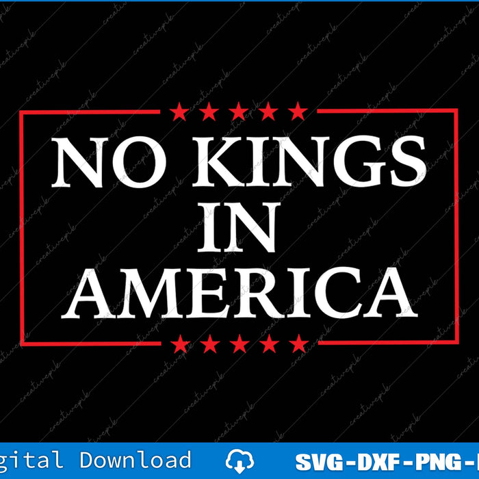 No Kings In America Flag Protest Save Democracy SVG PNG Printable File