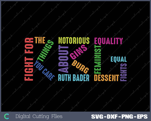 Notorious RBG Ruth Bader Ginsburg Political Feminist Gift SVG PNG Cutting Printable Files