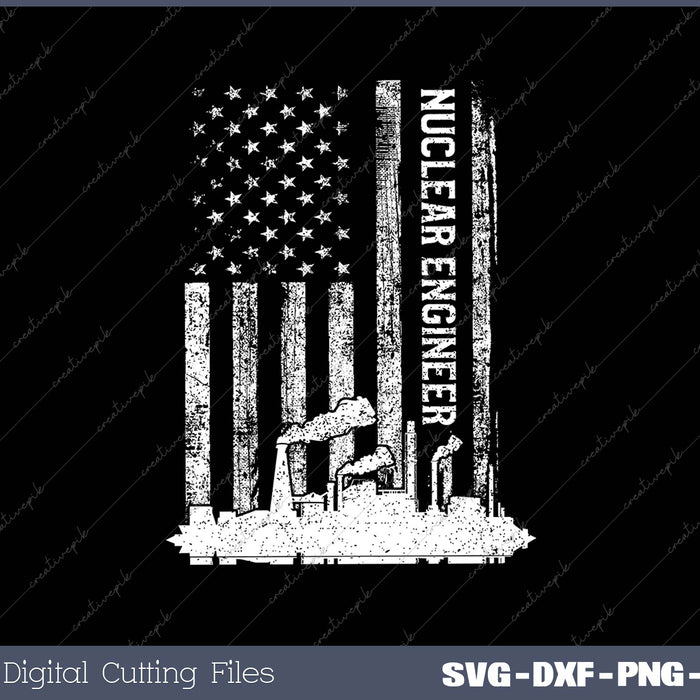 Nuclear Engineer Waste USA Flag Proud Nuclear Engineer