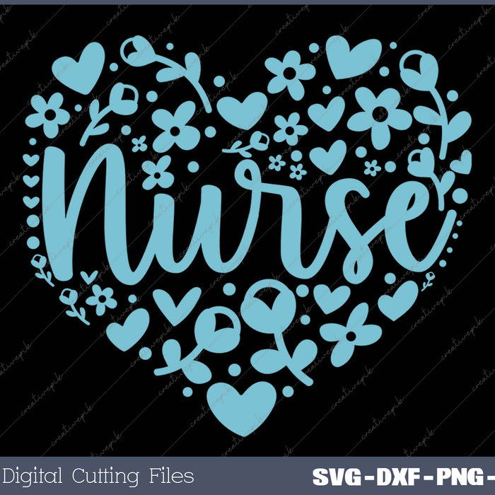 Nurse Floral Heart Proud Nurse 