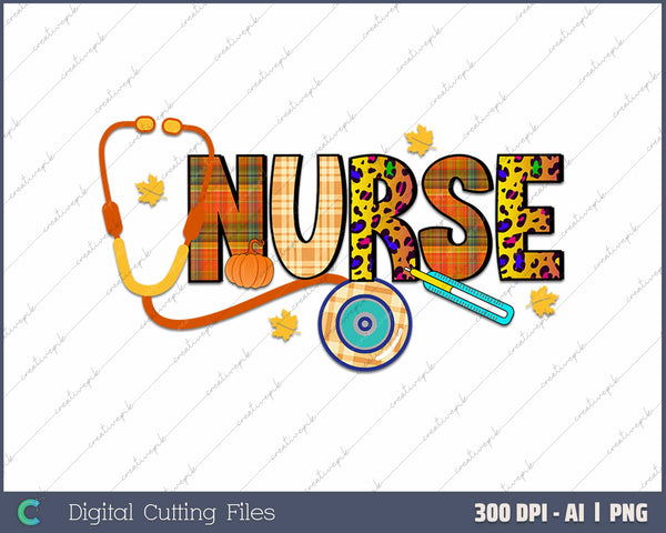 Nurse With Fall Element AI PNG Sublimation File