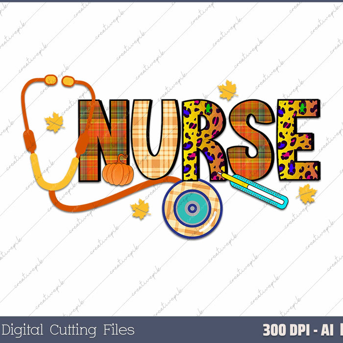 Nurse With Fall Element AI PNG Sublimation File