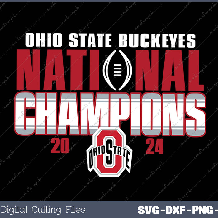 Ohio State Buckeyes National Champs 2025 CFP Winners Black SVG PNG Cutting Printable Files