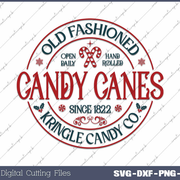 Old Fashioned Candy Canes Christmas Candy SVG PNG Cutting Printable Files