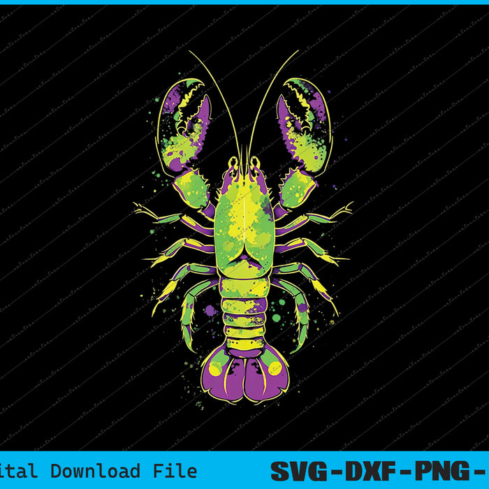 Old Glory Mardi Gras Crawfish SVG PNG Printable Files