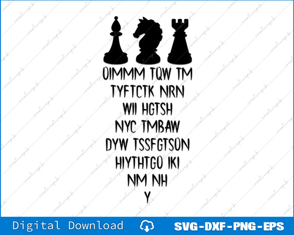 Once I Make My Move Acronym Wizard Chess SVG PNG Cutting File