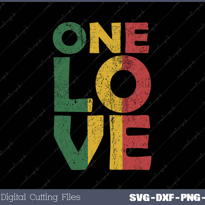 One Love Rasta Reggae Men Women Kids Gift Tee SVG PNG Cutting Printable Files