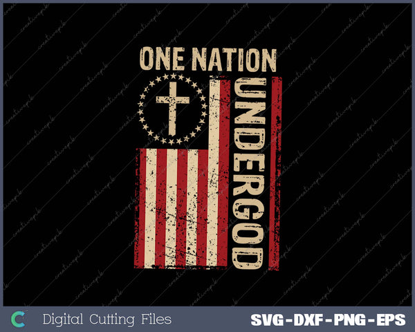 One Nation Under God Flag 4th Of July Patriotic Christian 