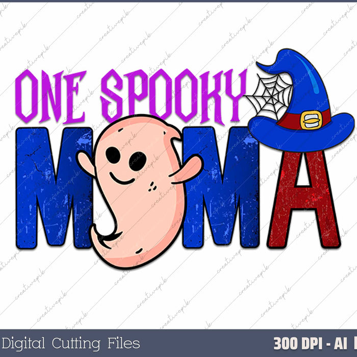 One Spooky Mama Halloween AI PNG Sublimation Files