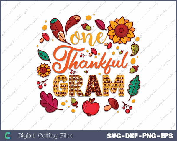 One Thankful Gram Shirt Funny Fall Autumn Thanksgiving