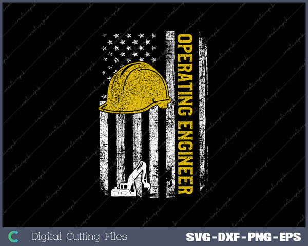 Operating Engineer Proud American Patriotic USA Flag