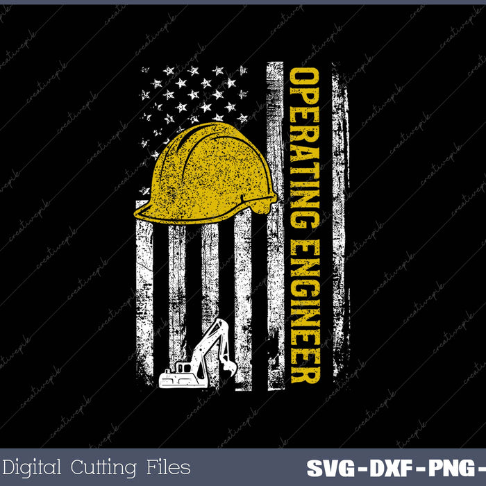 Operating Engineer Proud American Patriotic USA Flag