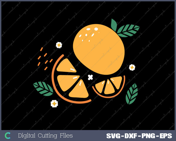 Oranges Fruit Cute Summer Kawaii Food SVG PNG Printable Files