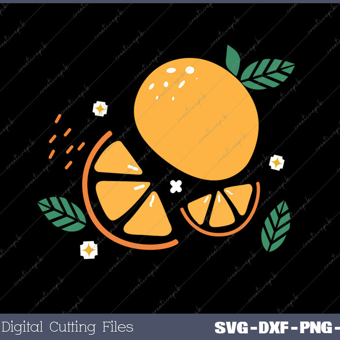 Oranges Fruit Cute Summer Kawaii Food SVG PNG Printable Files