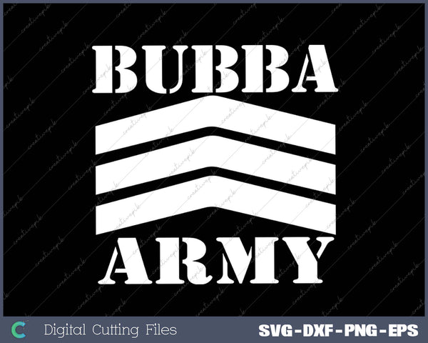 Original Bubba Army Logo (WHT) SVG PNG Cutting Printable Files