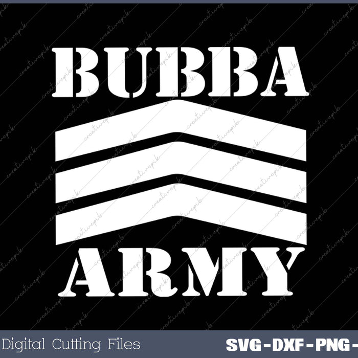 Original Bubba Army Logo (WHT) SVG PNG Cutting Printable Files