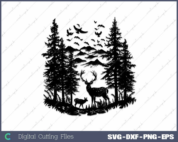 Outdoor Forest Animal Wildlife Mountains Nature Trees Deer 