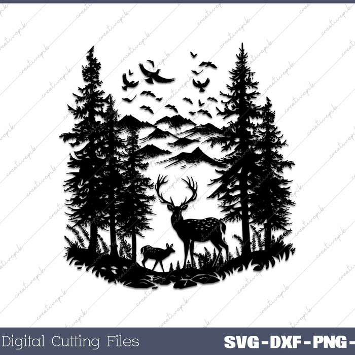 Outdoor Forest Animal Wildlife Mountains Nature Trees Deer 