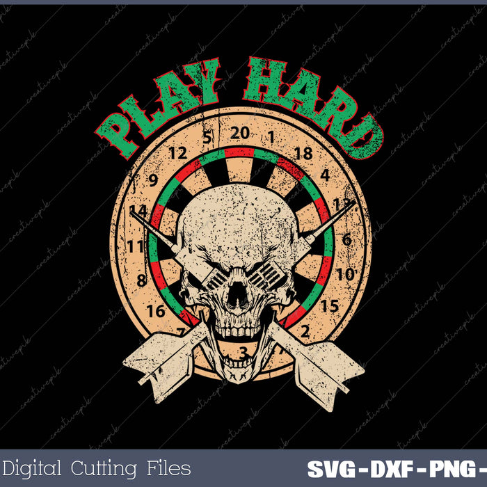 PLAY HARD SVG PNG Cutting Printable Files