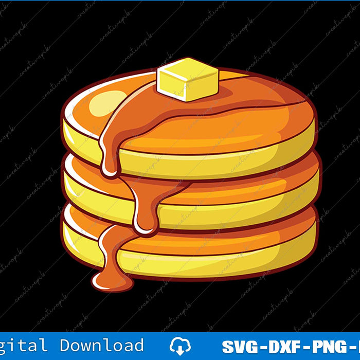 Pancakes and Syrup Pancake SVG PNG Cutting Printable File