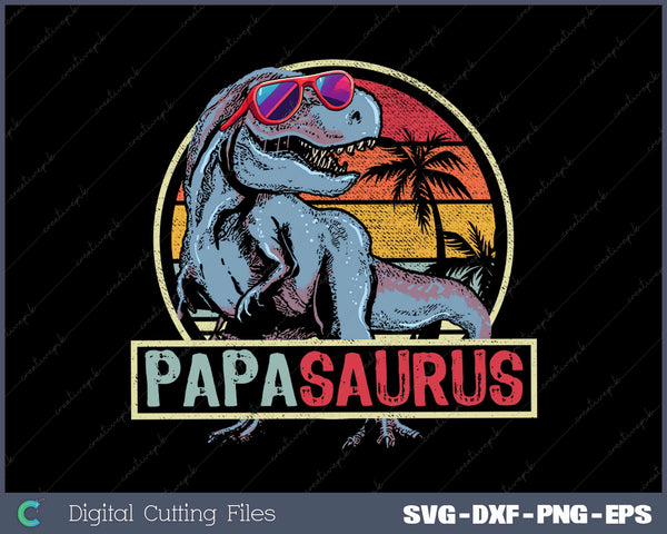 Papasaurus T Rex Dinosaur Papa Saurus Family Matching SVG Cut files