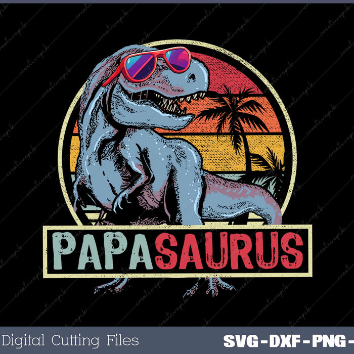 Papasaurus T Rex Dinosaur Papa Saurus Family Matching SVG Cut files