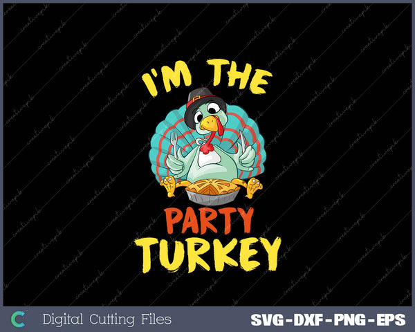 Party Turkey Matching Family Group Thanksgiving Pajama SVG PNG Printable Files