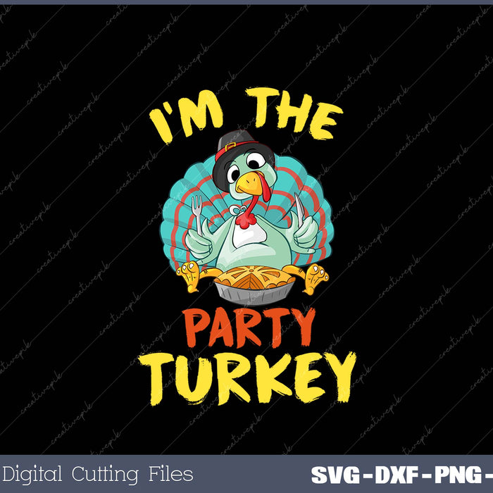 Party Turkey Matching Family Group Thanksgiving Pajama SVG PNG Printable Files